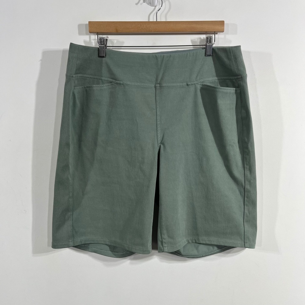 J. Jill Wearever Coastal Green Pull On Stretch Shorts Womens XL Casual Beachy